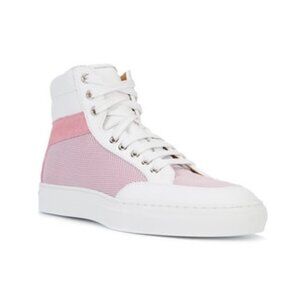 KOIO White and Pink Leather Sneakers